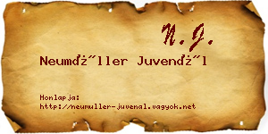 Neumüller Juvenál névjegykártya
